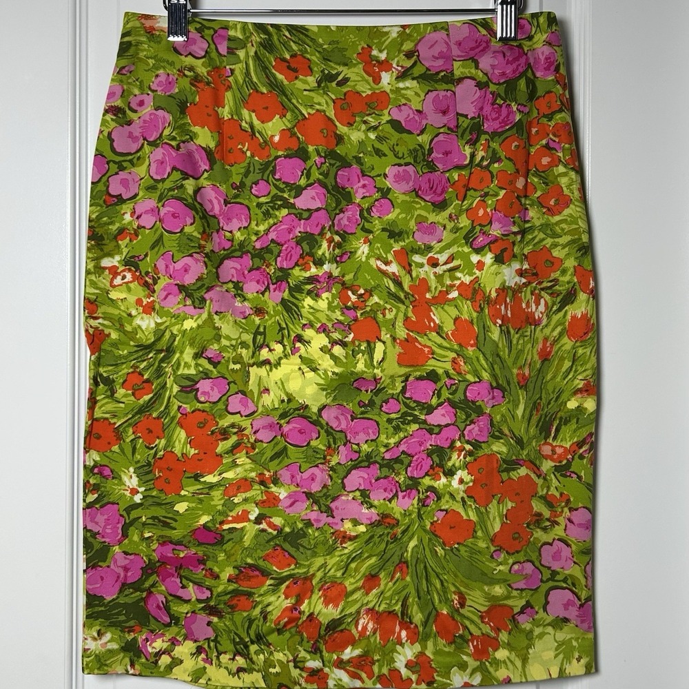 Sunny Leigh Cotton Multicolor Floral Pencil Skirt Maximalist Tomato Girl Style